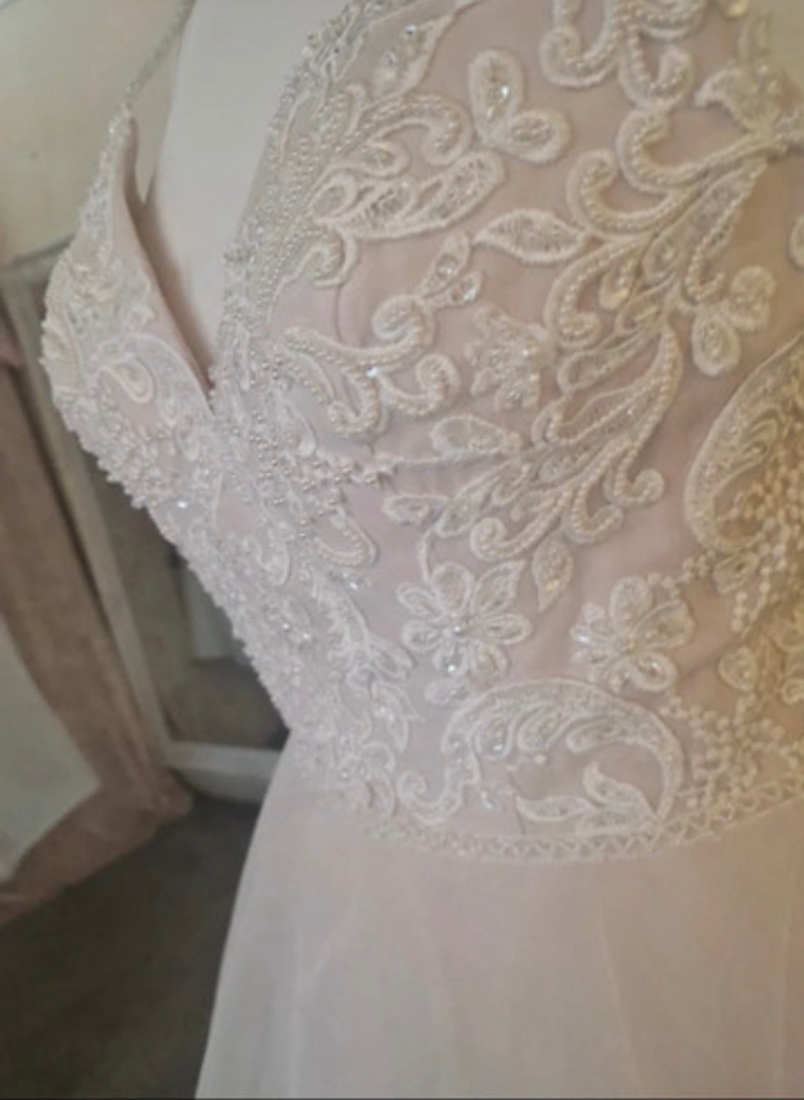 NANCY Ivory and Watermelon pink Dress 61022