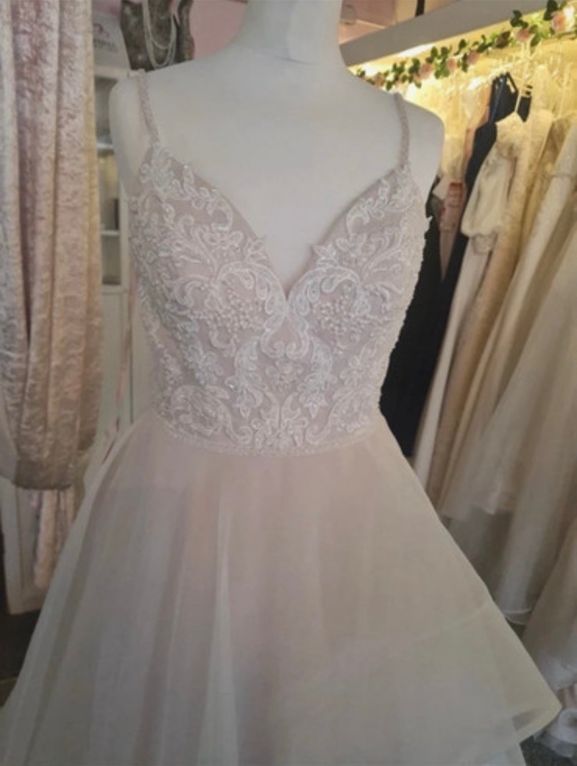 NANCY Ivory and Watermelon pink Dress 61022