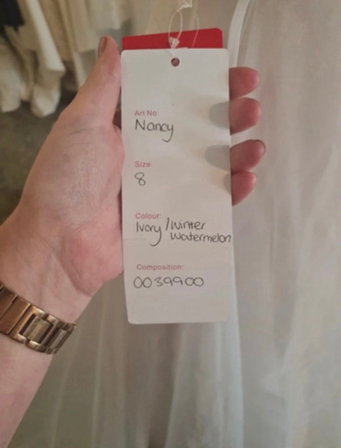 NANCY Ivory and Watermelon pink Dress 61022